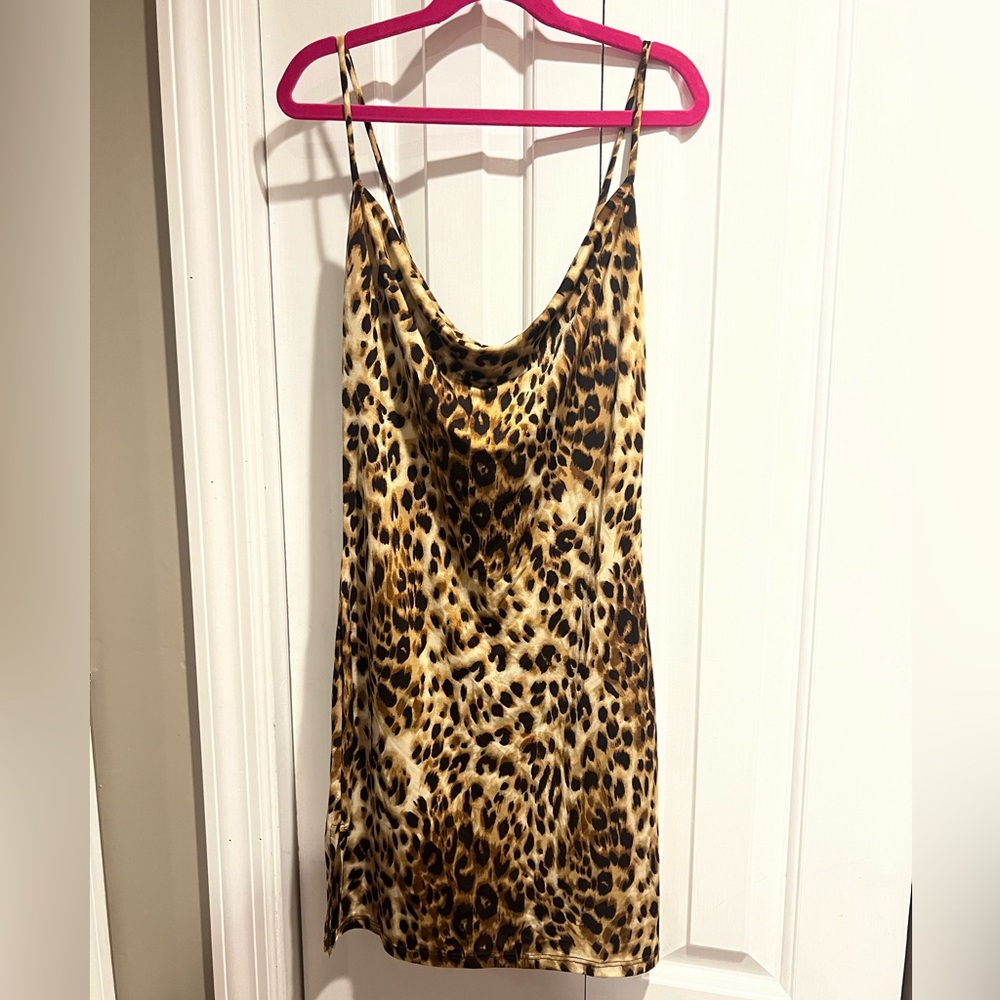 Leopard Satin Dress